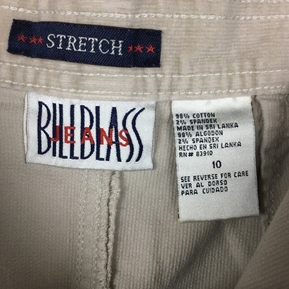 BILL BLASS Skirt Corduroy Ribbed Stretch Tan Beige Minimalist Neutral Size 10 - Picture 4 of 6